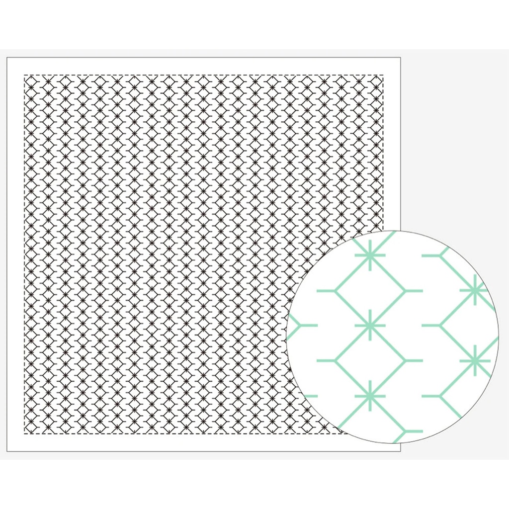 [8430-1151] Joined Diamond, Sashiko Cloth, White