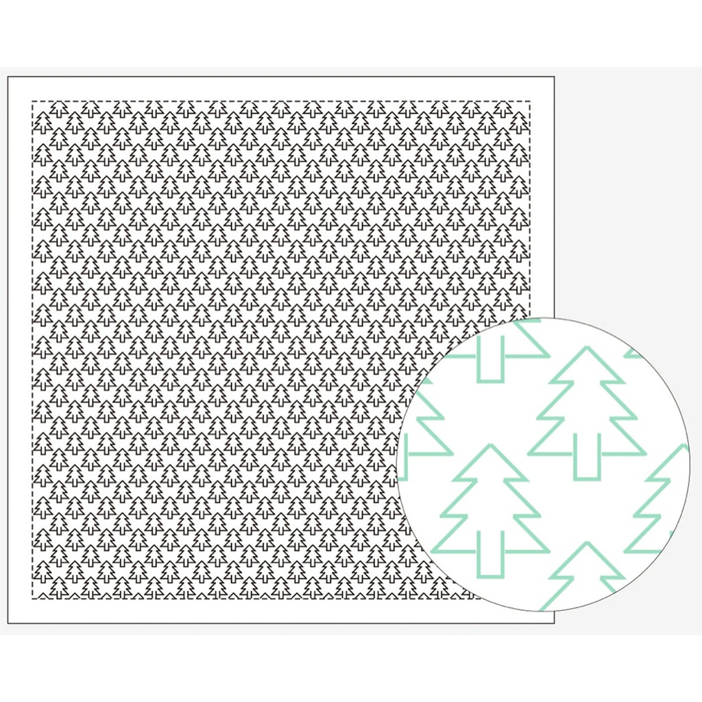 Forest, Sashiko Cloth, White
