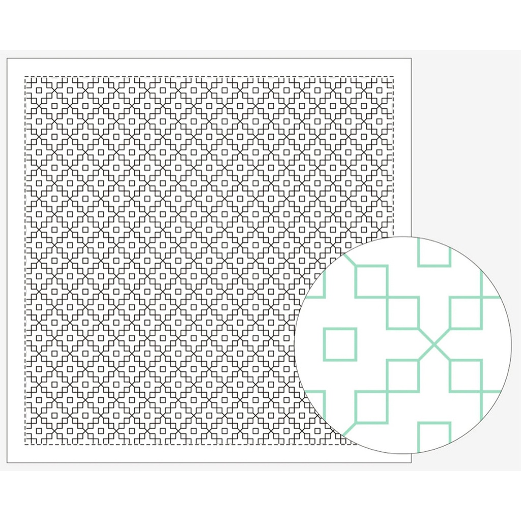 Dahlia, Sashiko Cloth, White