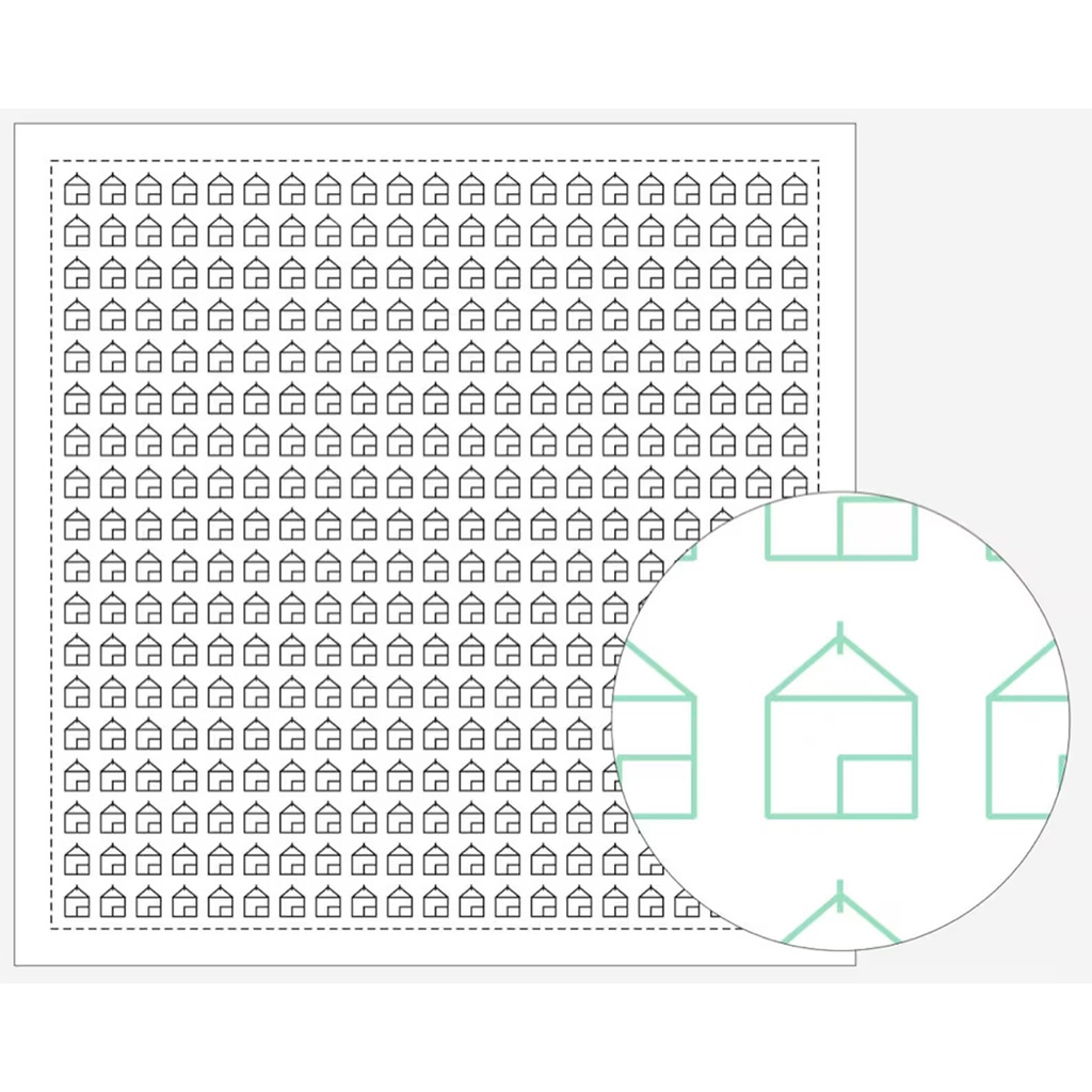 House, Sashiko Cloth, White