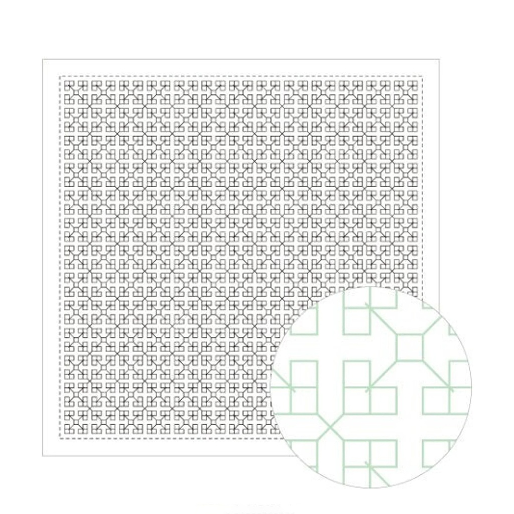 Kaleidoscope, Sashiko Cloth, White