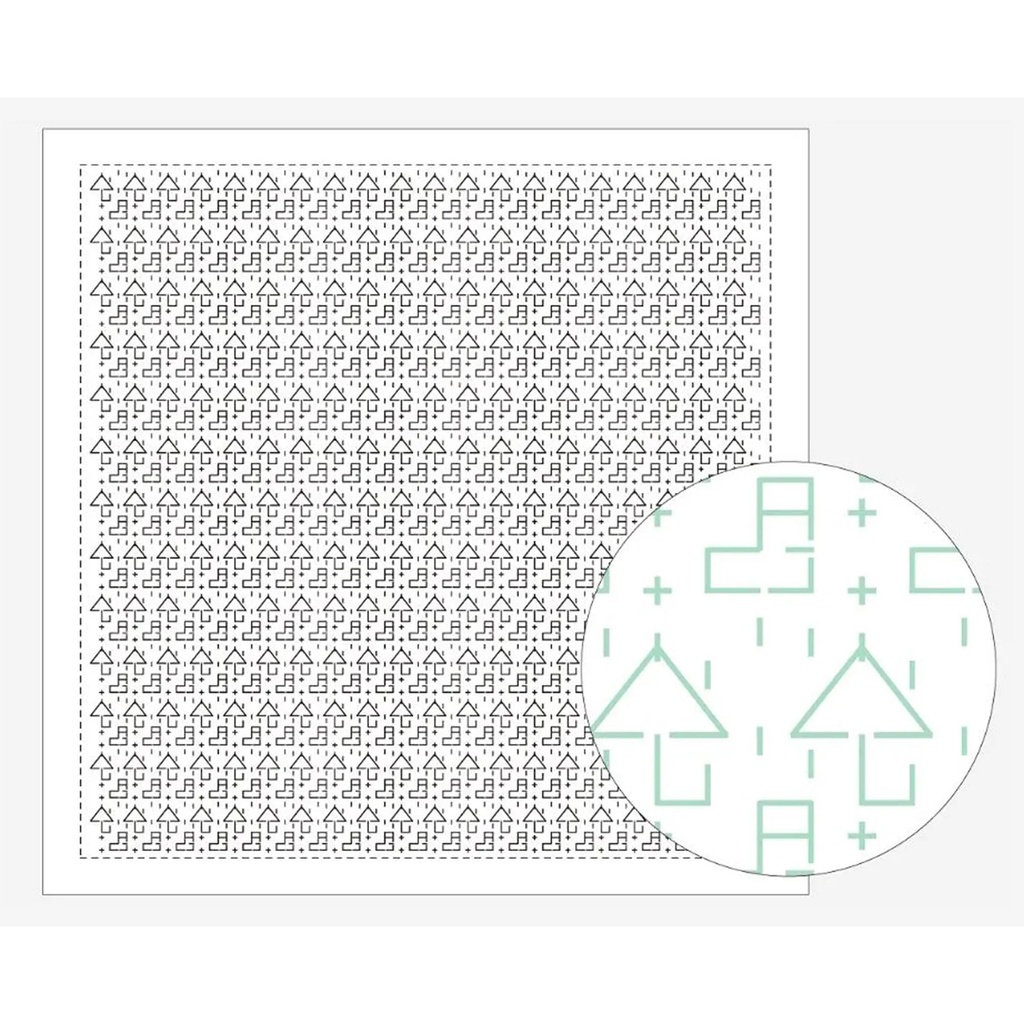Rainy Day, Sashiko Cloth, White