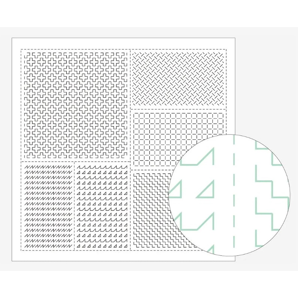 Piecework A, Sashiko Cloth, White