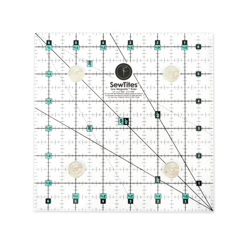 [NOT_STCS66RS] Sew Magnetic 6.5 x 6.5" Ruler (Right-handed)
