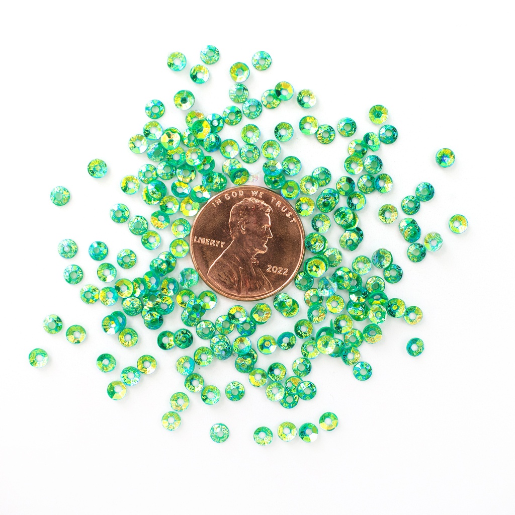 3mm Cup Sequins, Bright Green