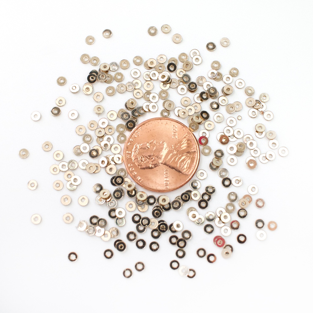 3mm Flat Sequins, Pale Bronze Gold