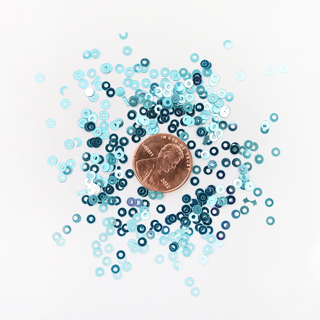 3mm Flat Sequins, Bright Blue