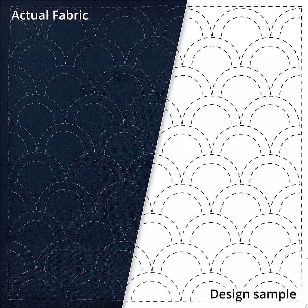 Olympus Sashiko Sampler, Seikaiha, Navy