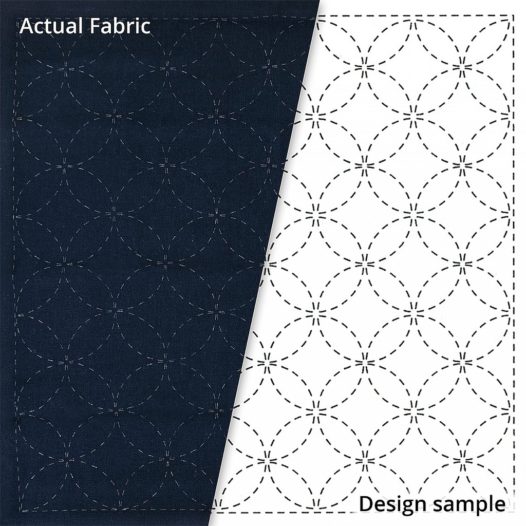 Olympus Sashiko Sampler, Shippo-Tsunagi, Navy