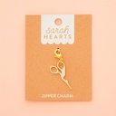 Gold Stork Scissor Zipper Charm