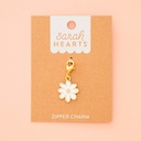 White Daisy Zipper Charm