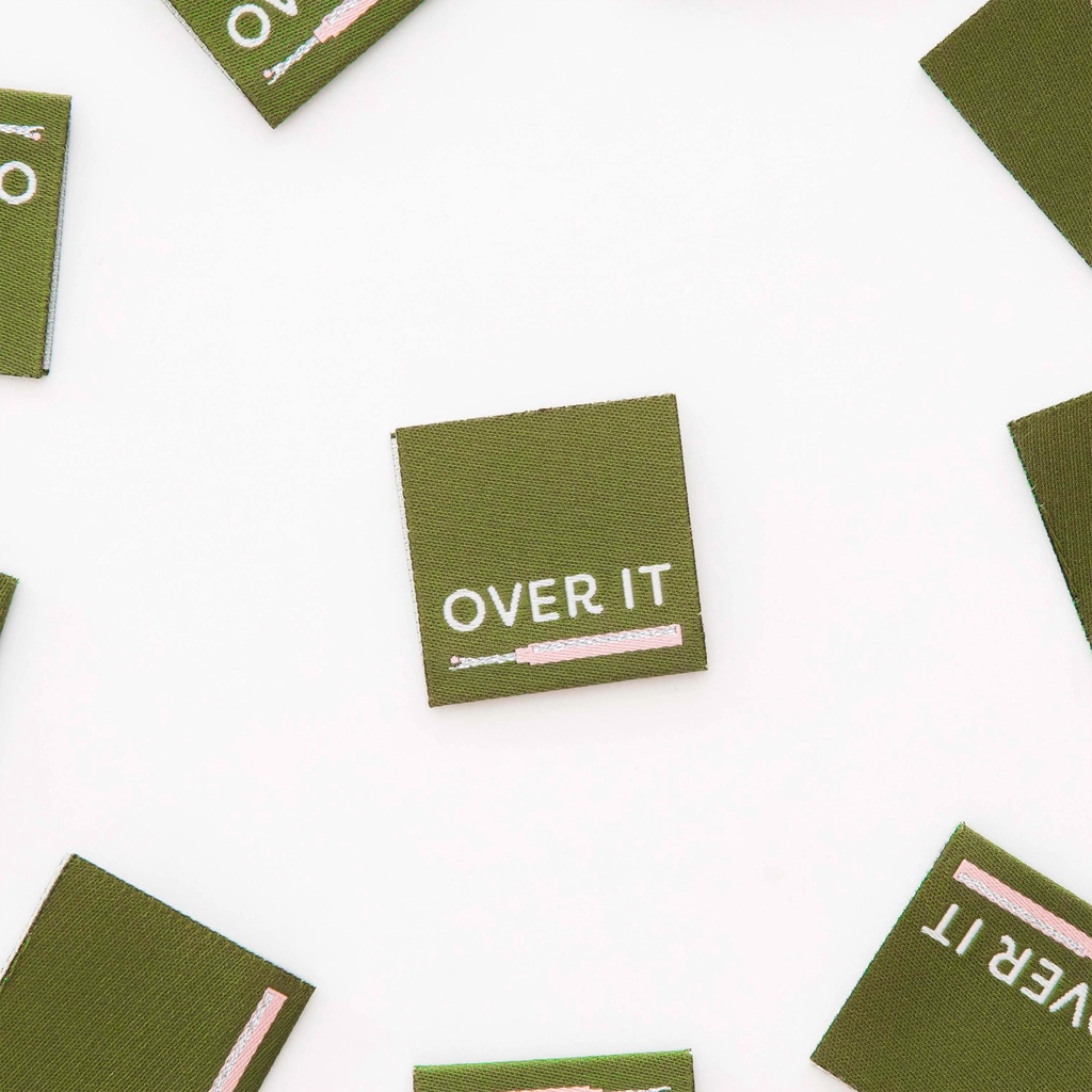 "Over It" Seam Ripper Sewing Woven Labels, 8pk