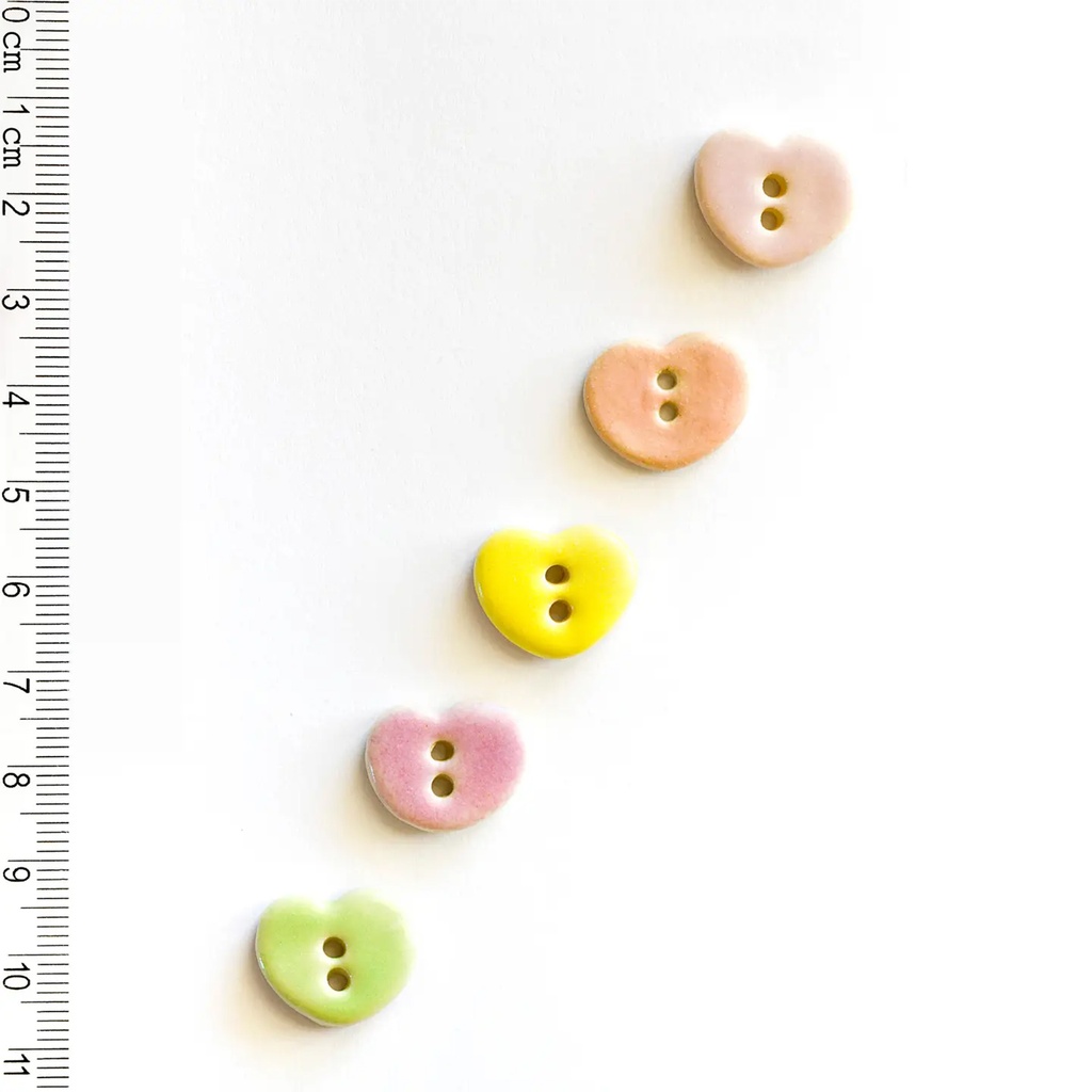 Pastel Bright Heart Buttons