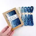Indigo Dyed Silk Embroidery Floss - Ombre Set of Blue Thread  