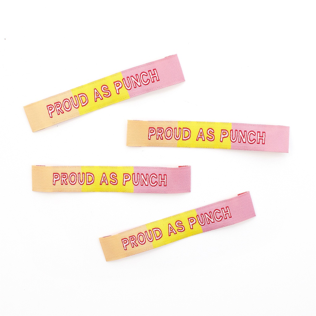 [KMWL_PAP] "Proud as Punch" Woven Labels, 4pk