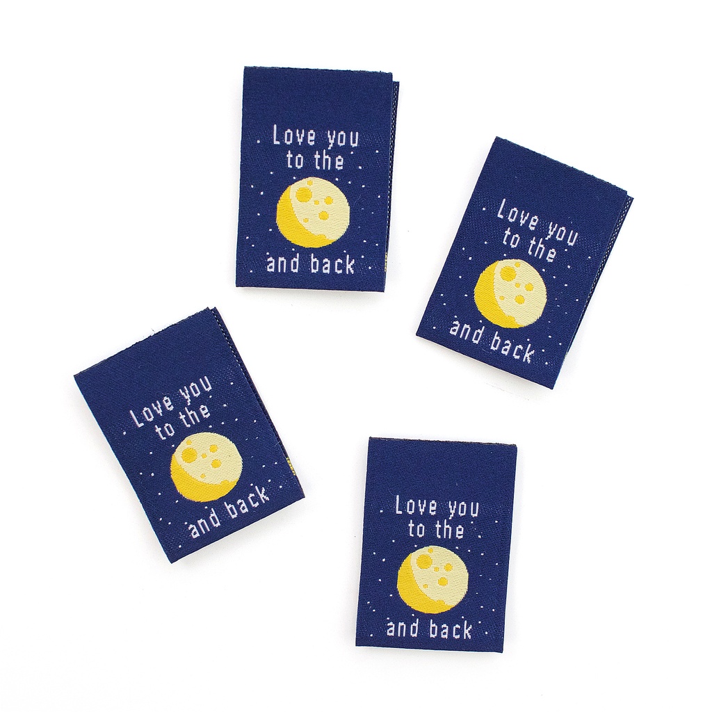 Moon Woven Labels, 4pk
