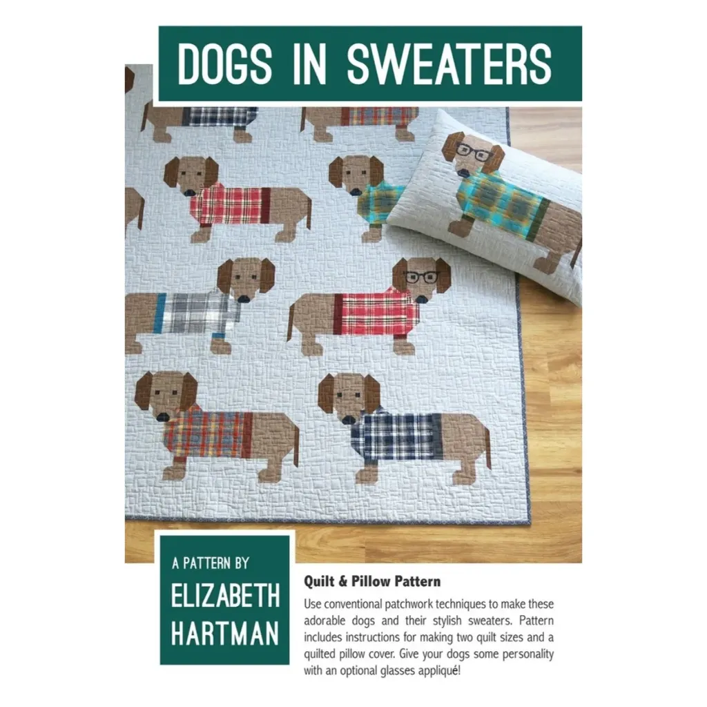 Dogs in Sweaters Quilt Pattern, Elizabeth Hartman