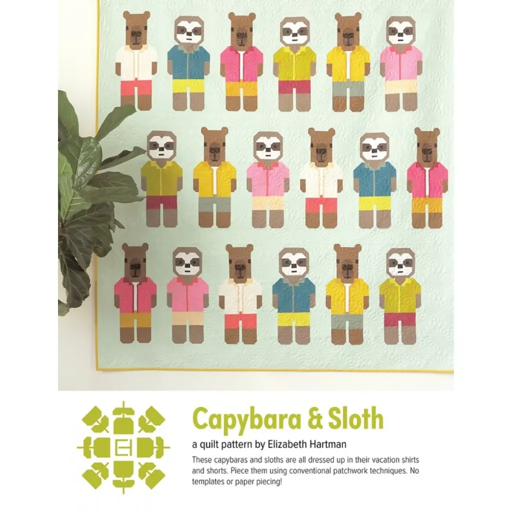 Capybara and Sloth Quilt Pattern, Elizabeth Hartman