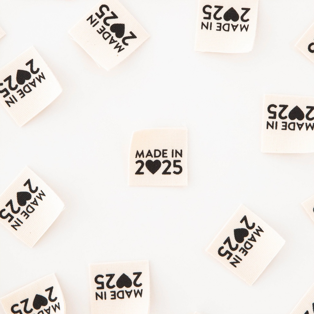 "Made in 2025" Organic Cotton Labels, 8pk