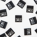 "Made in 2025" Silver Woven Labels, 8pk