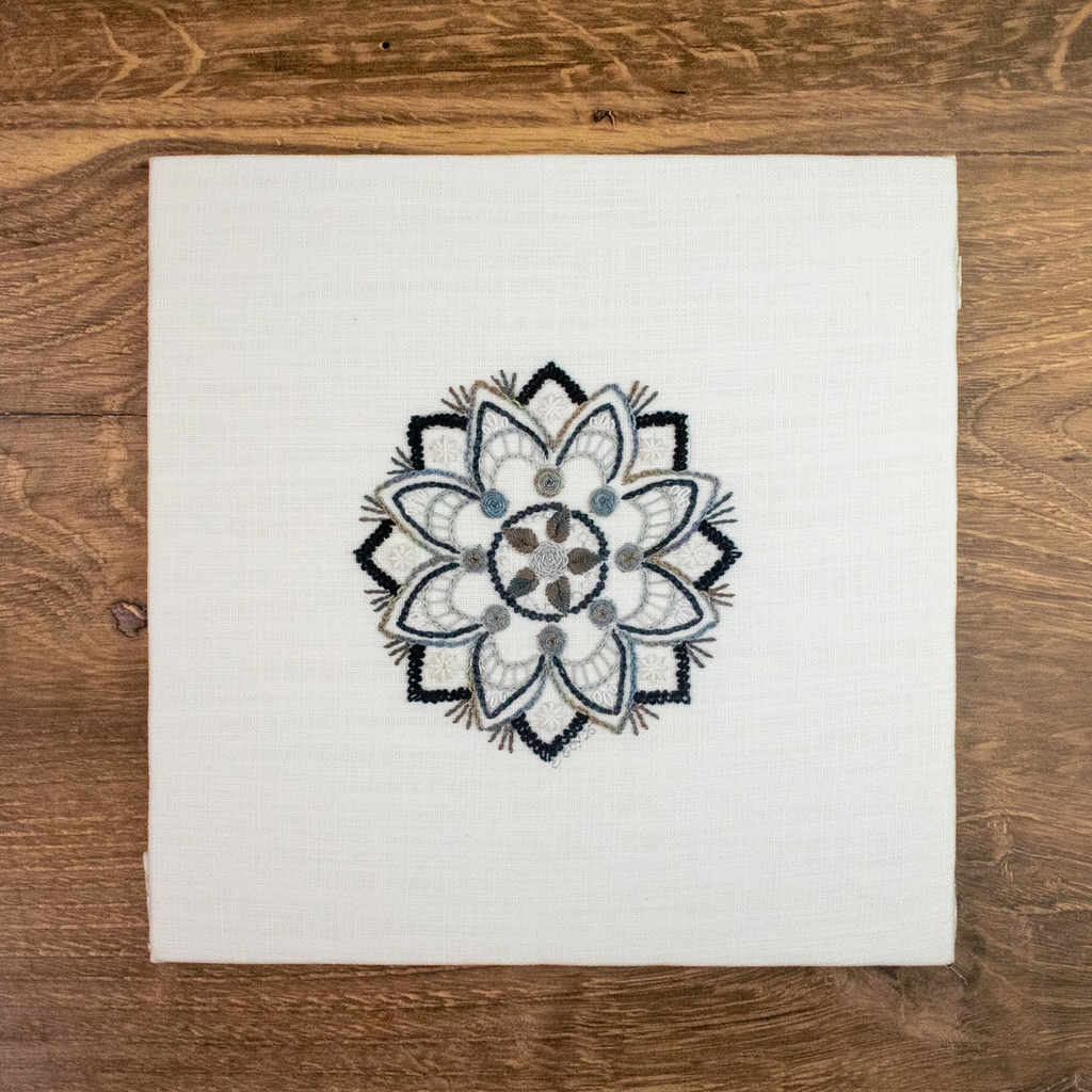 [HOB-P08KIT-LMAN] HOB Lady Grey Mandala Embroidery Kit