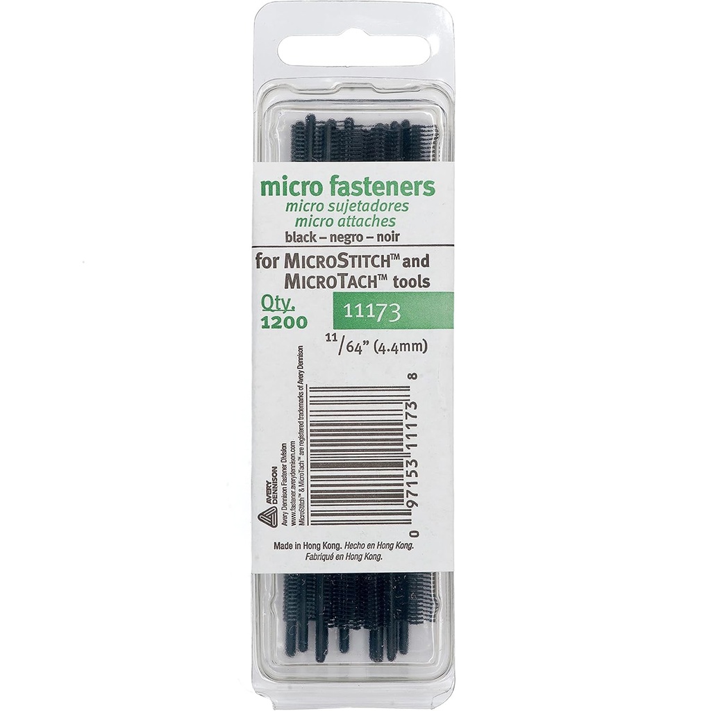 [BLK-MSTR] Micro Stitch Tags, 1200 ct. (Black 4.4mm)