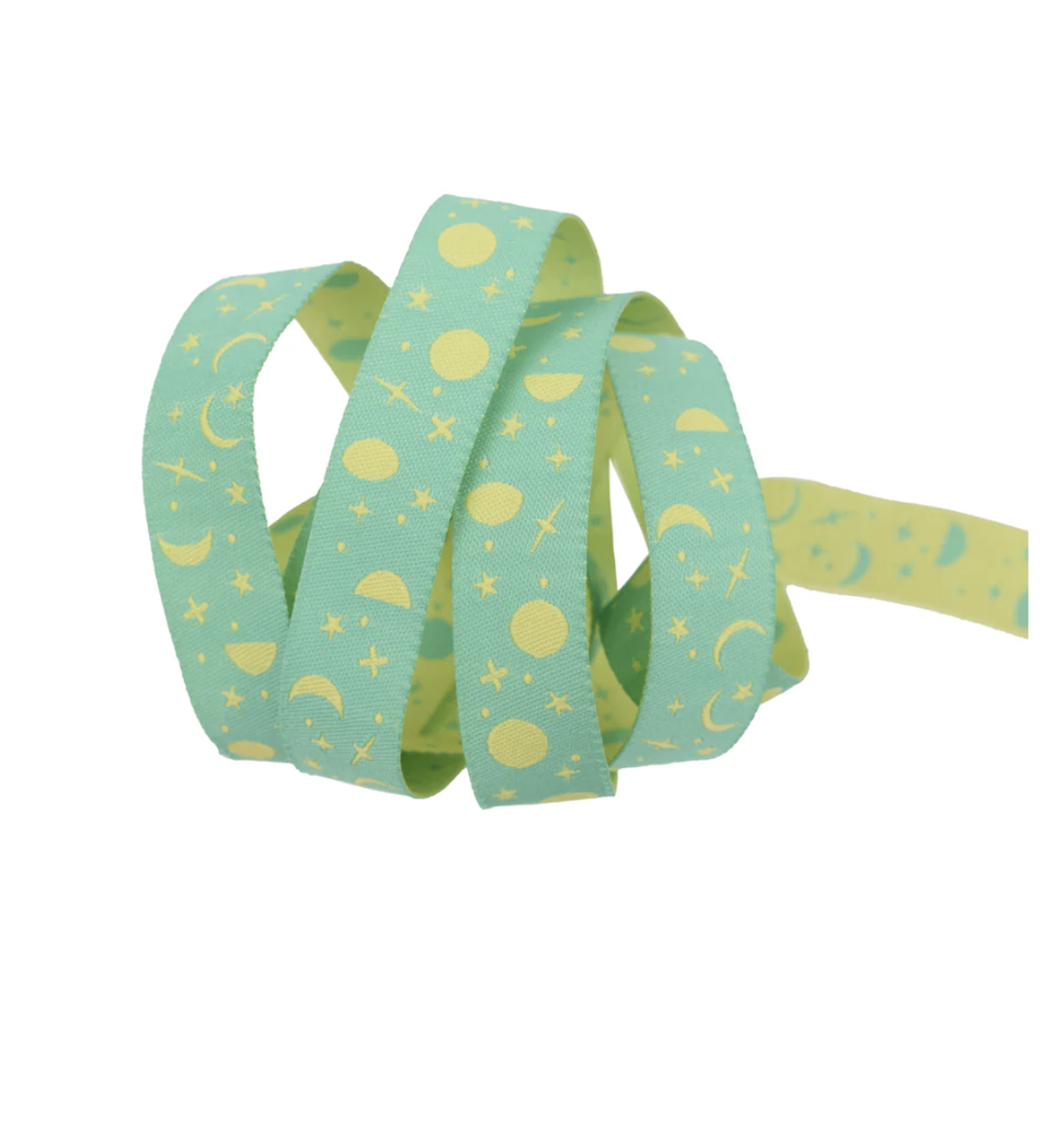 [RBYD_TK-135-07] Ribbon Yardage - Space Sprinkles, Sea Glass