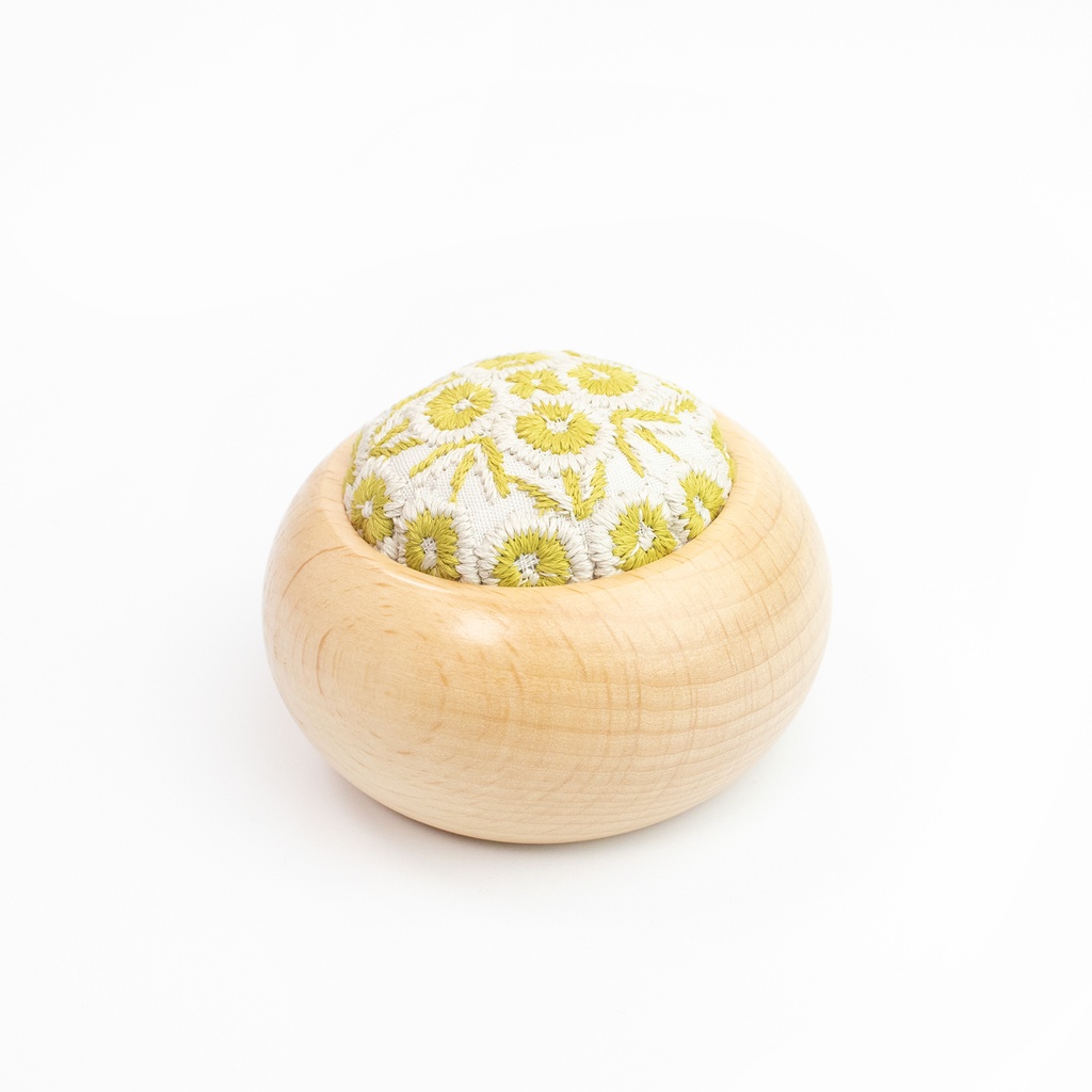 [83409-05] Embroidered Pincushion, Japan (Yellow Flower)