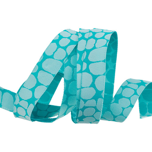 [RBYD_KF-J6] Ribbon Yardage - Reversible Jumble (Turquoise)
