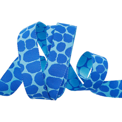 [RBYD_KF-J8] Ribbon Yardage - Reversible Jumble (Aqua)