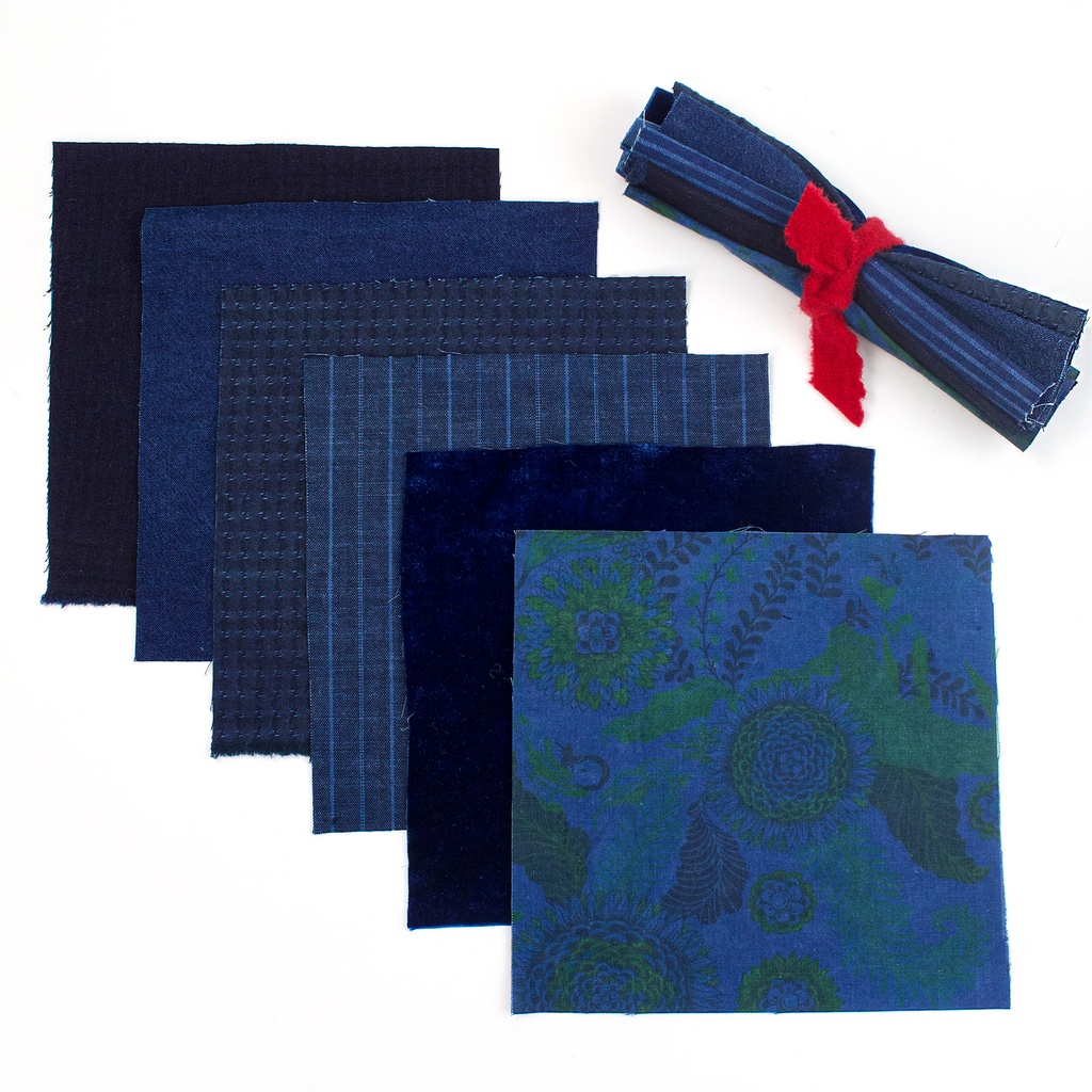 Hand Dyed Indigo Patchwork Bundle