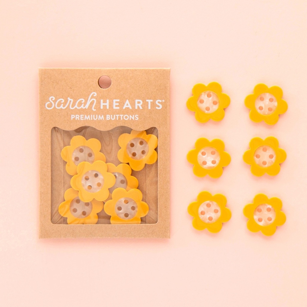 [BT02] Yellow Daisy Button Pack (Large 1")