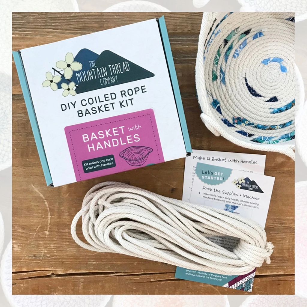Coiled Rope Basket Kit, Basket with Handles