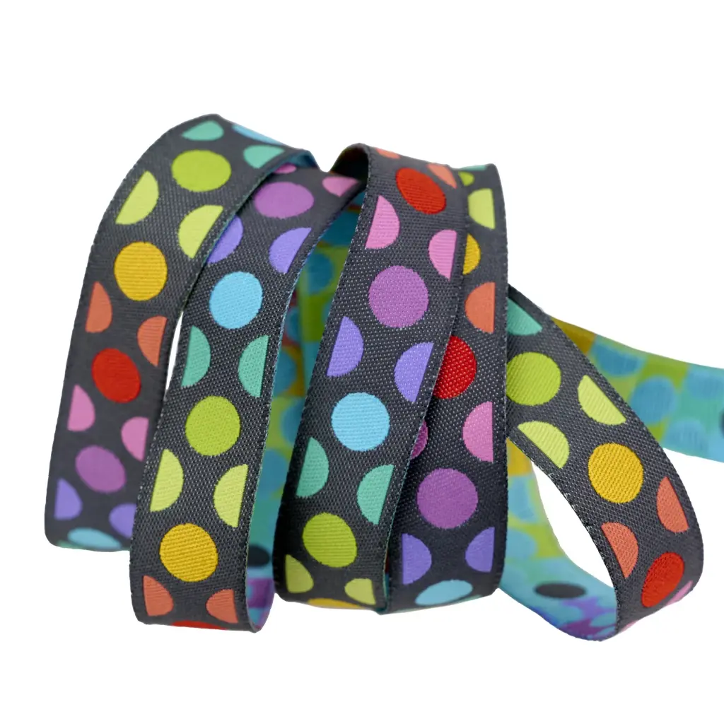 Ribbon Yardage - Disco Dot - Carbon