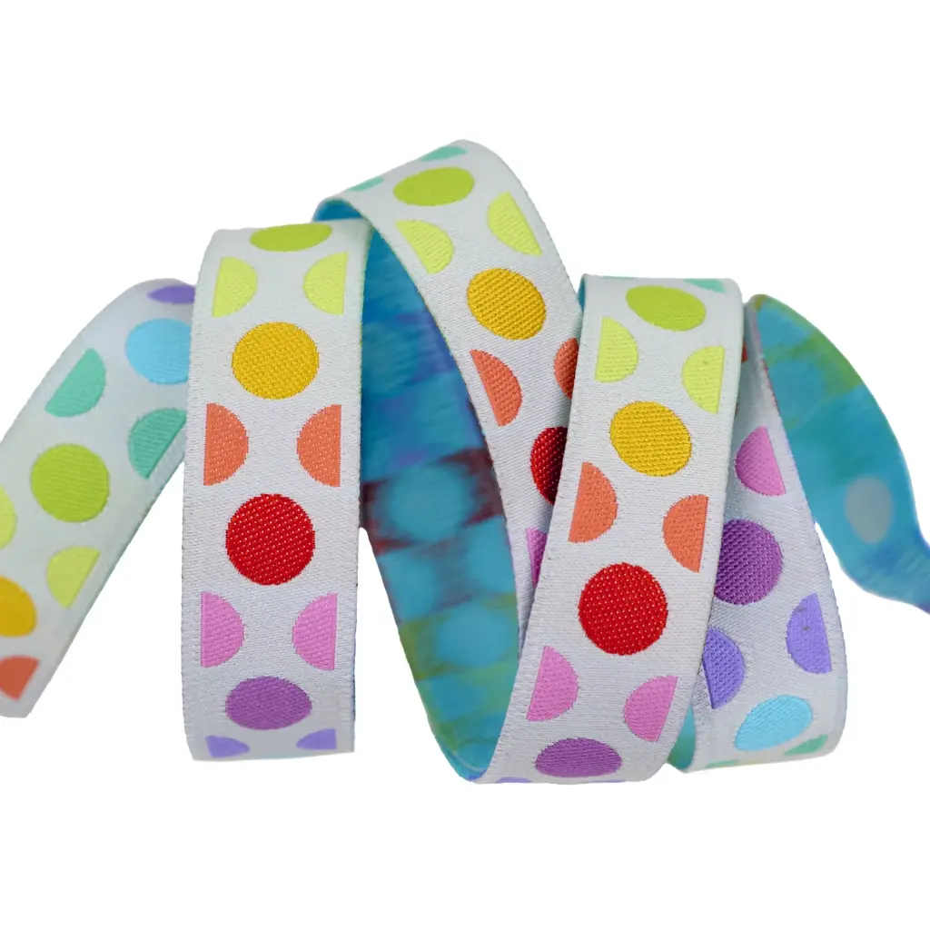 [RBYD_TK143-02] Ribbon Yardage - Disco Dot - Whisper