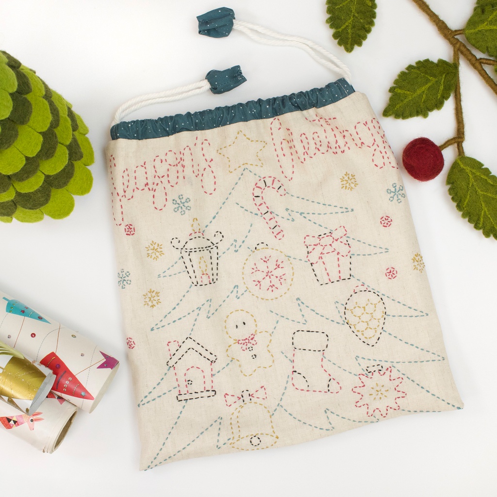 [KT_TP-07] 2 Tulips Project Pouch + Pattern, Holiday Edition