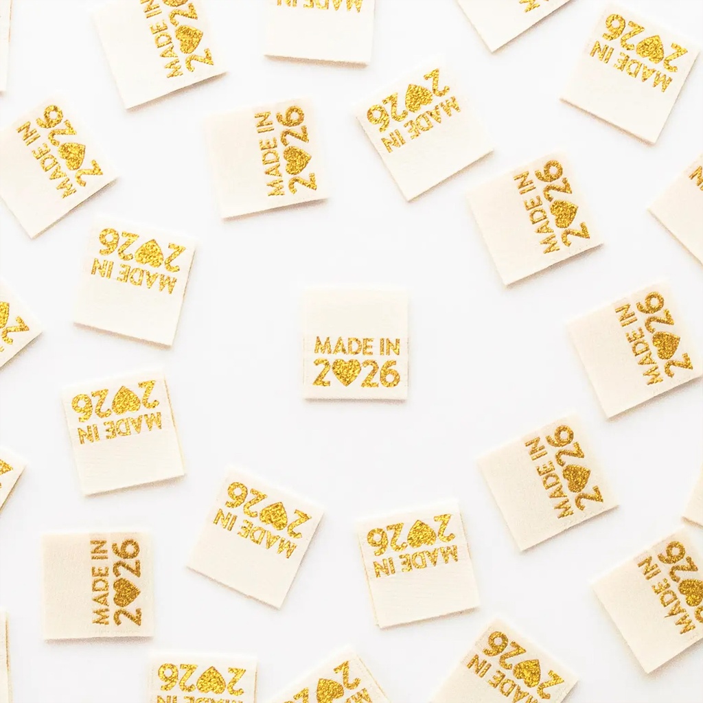 [LP254] "Made in 2026", Metallic Woven Labels, 8pk