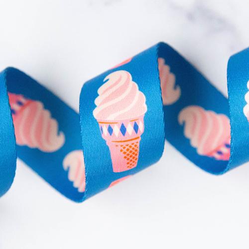 1- 1/2" Webbing - Ice Cream in Bright Blue