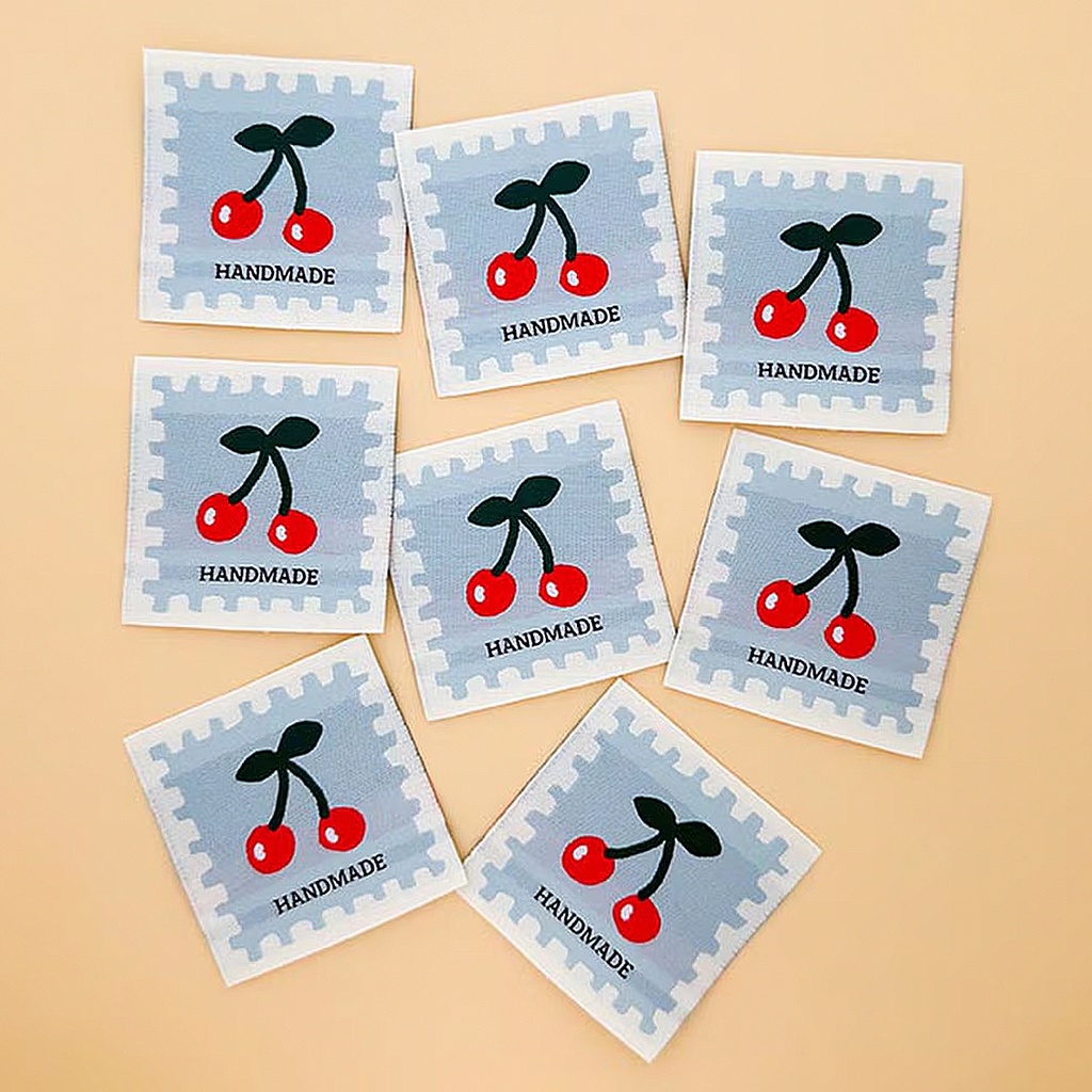 [LABEL_SIWL27] Cherry Blue Sewing Woven Labels, 8pk