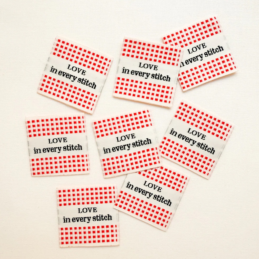 [LABEL_SIWL15] Check Love Sewing Woven Labels, 8pk