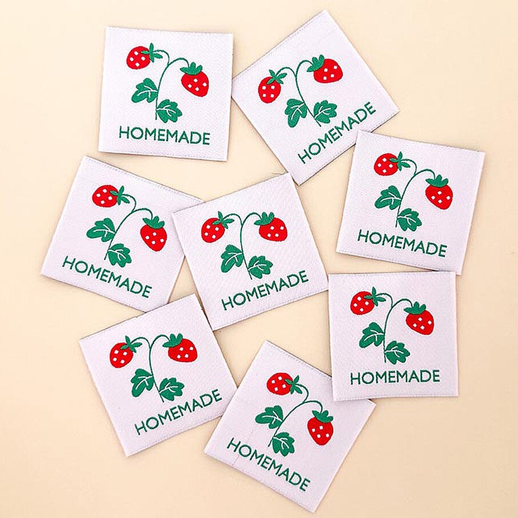 [LABEL_SIWL25] Pink Homemade Sewing Woven Labels, 8pk