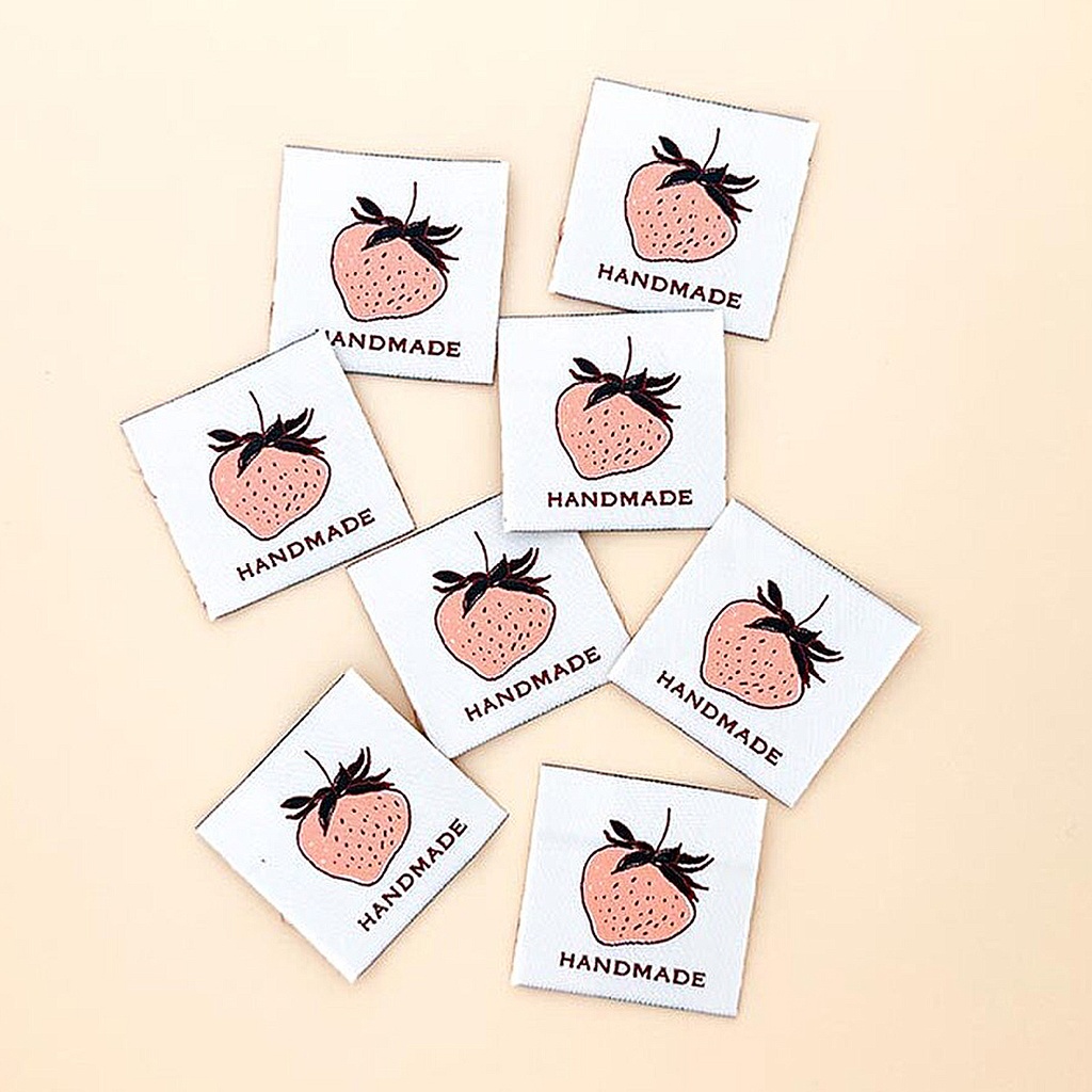 [LABEL_SIWL17] Peach Berry Sewing Woven Labels, 8pk