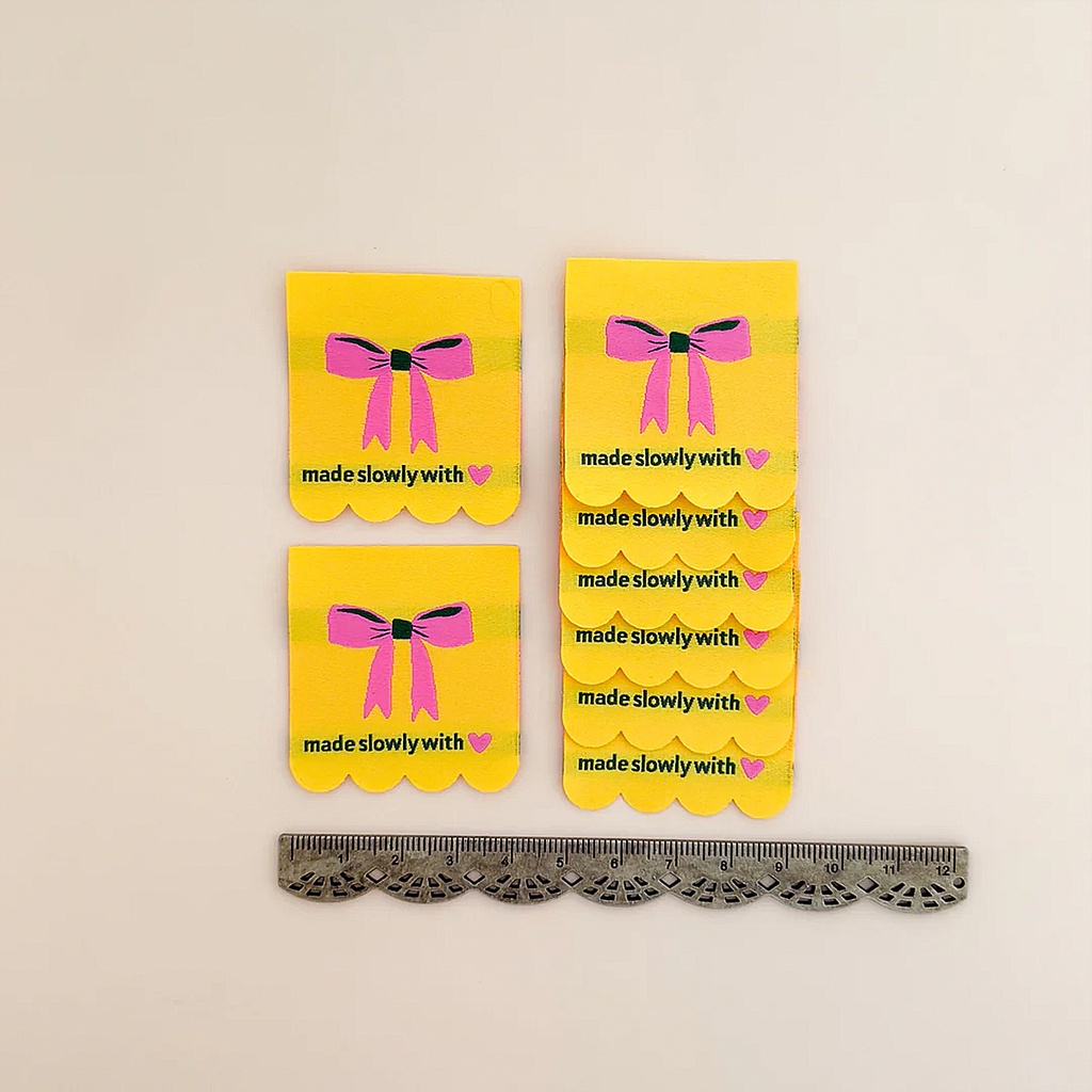 [LABEL_SIWL49] Made Slowly 2 Sewing Woven Labels, 8pk