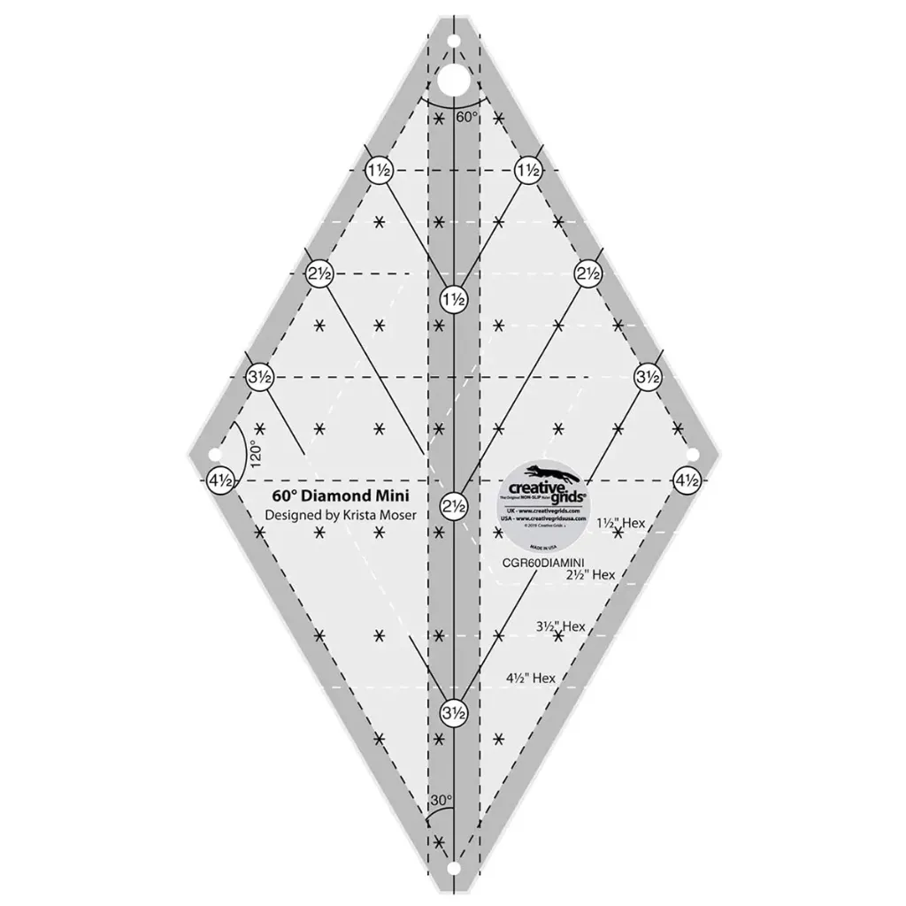 [NOT_DIAMINI] Creative Grids 60 Degree Diamond Mini Ruler