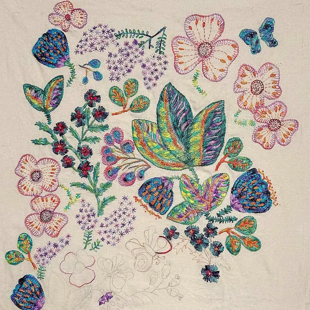 [KT_CAMEMBP-01] Camouflage Embroidery Panel by Kathy Doughty (Camouflage Embroidery Panel)
