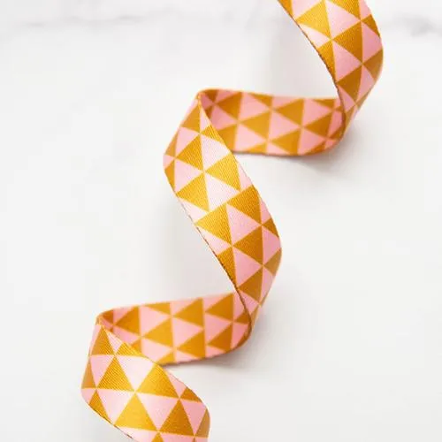 [WBYD_TRI-75] 1" Webbing - Triangle Ochre