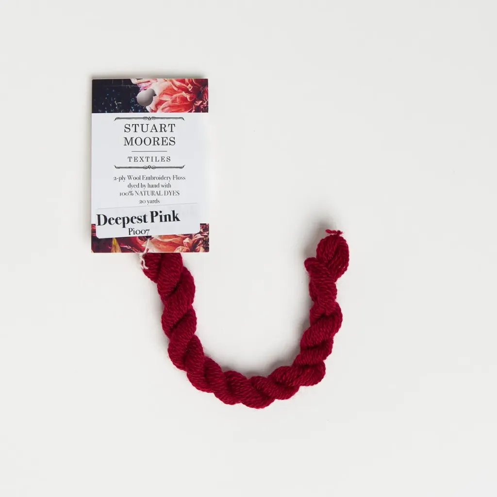 [PI007-W] Natural Dyed Wool Floss - Deepest Pink