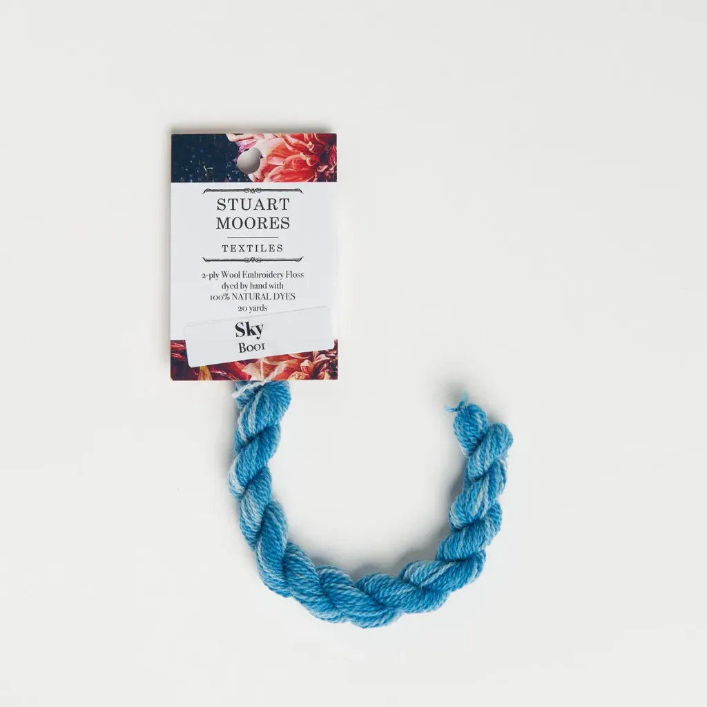 [B001-W] Natural Dyed Wool Floss - Sky