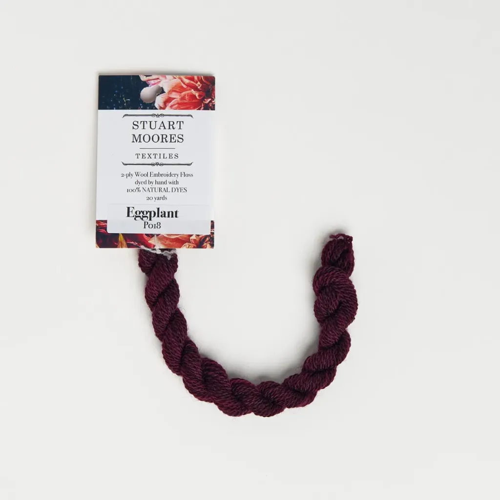 [P018-W] Natural Dyed Wool Floss - Eggplant