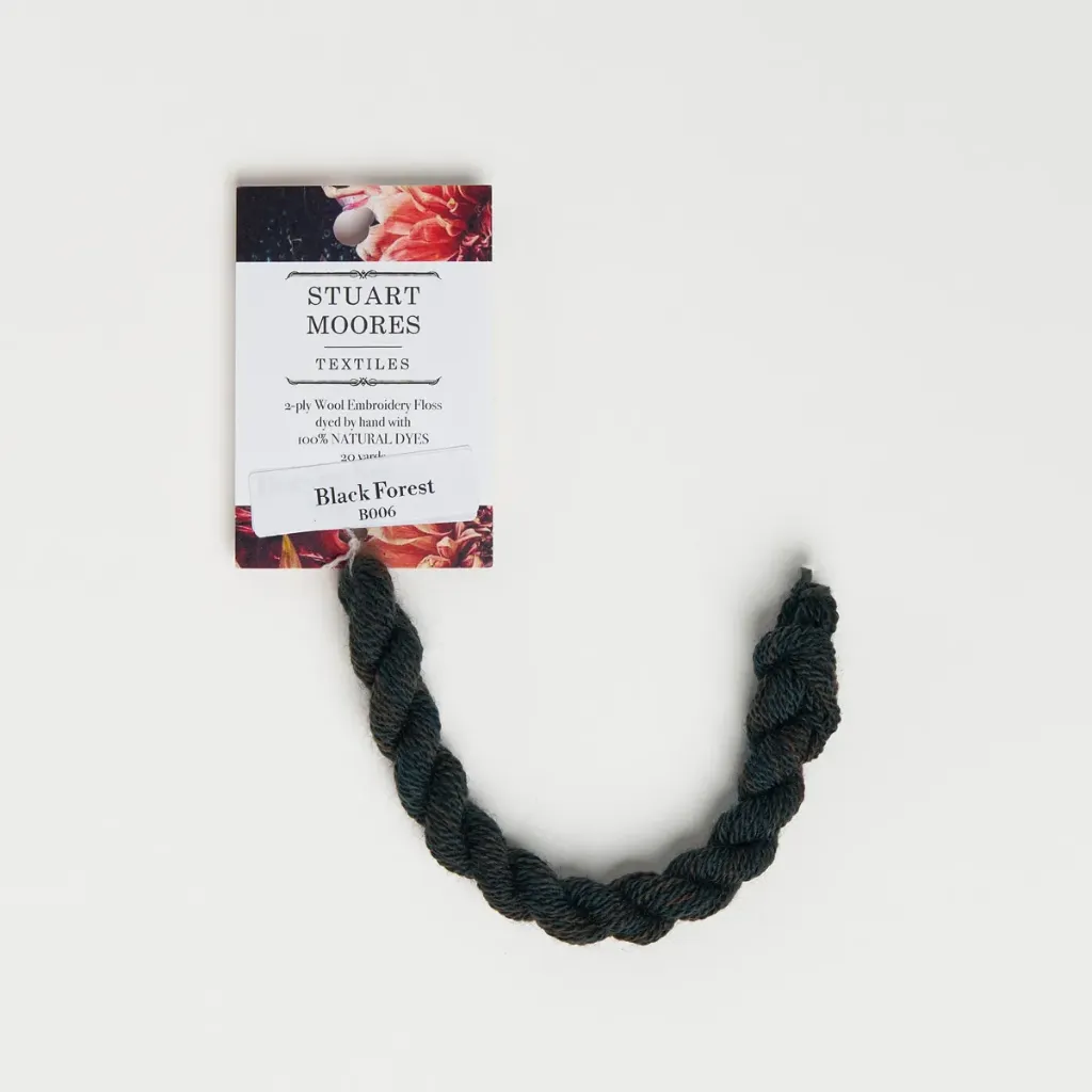 [B006-W] Natural Dyed Wool Floss - Black Forest